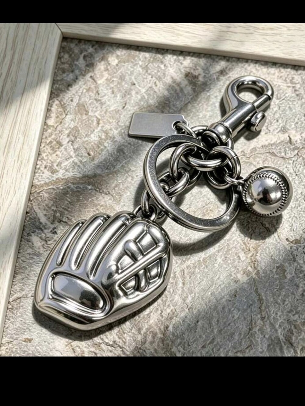 Baseball Glove And Ball Bag Charm/ Keychain NEW